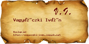 Vagyóczki Iván névjegykártya